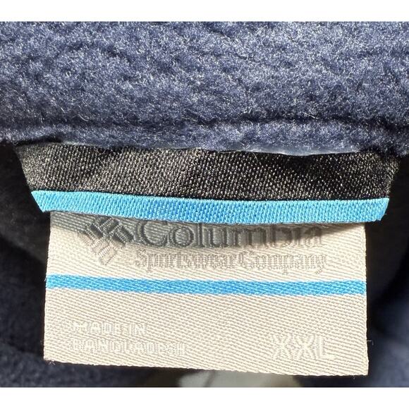 Columbia Vest Mens Size XXL Blue Fleece Full Zip Pockets Outdoor Hiking Camping - Picture 5 of 5